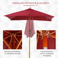 Miniatyrbillede 5 af 9: Patio Paraply, 200x150x230 cm, Vinrød