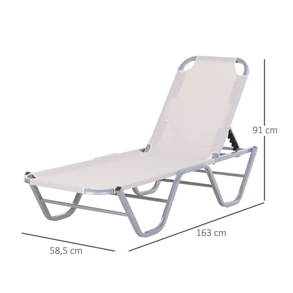 Strandlounger, 163x58.5x91 cm, Beige