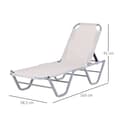 Miniatyrbild 3 av 9: Strandlounger, 163x58.5x91 cm, Beige