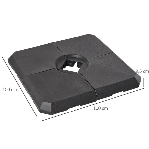 Sateenvarjon paino, 100x100x9.5 cm, Musta