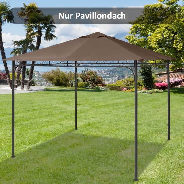 Paviljongin vaihdettava katto, 298x295 cm, kahvi