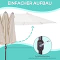 Miniatyrbillede 5 af 9: Patio Paraply, 455x270x240 cm, Beige
