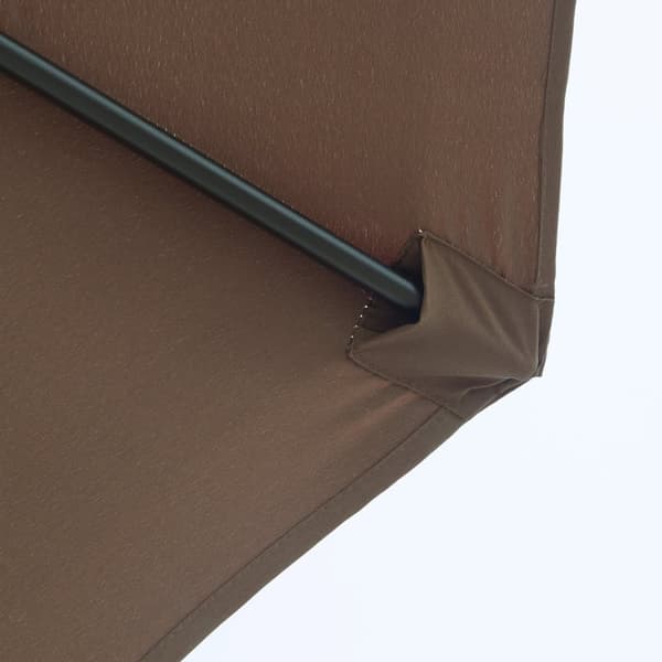 Patio Paraply med Handvev, Ø2,95x2,5 m, Brun