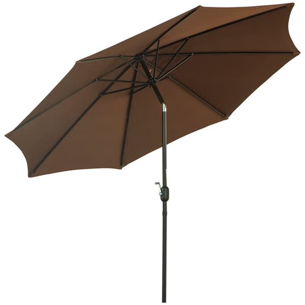 Patio Paraply med Handvev, Ø2,95x2,5 m, Brun