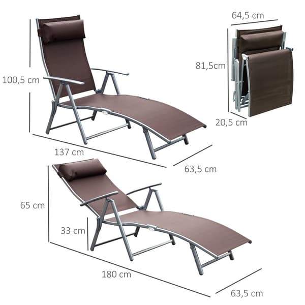 Solstol, 180x63.5x65 cm, Brun