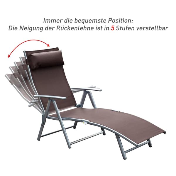 Solstol, 180x63.5x65 cm, Brun