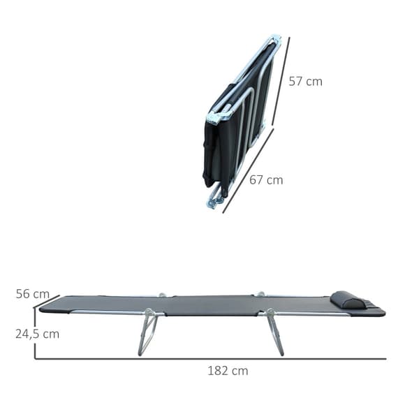 Solstol, 182x56x24.5 cm, Svart