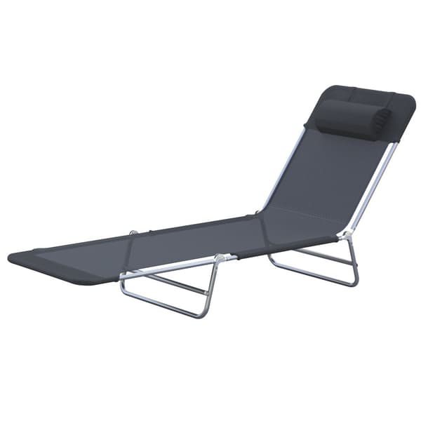 Solstol, 182x56x24.5 cm, Svart