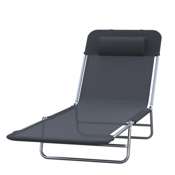 Solstol, 182x56x24.5 cm, Svart