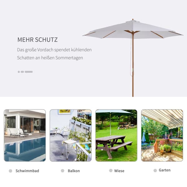 Patio Paraply, 300x250 cm, Creme Hvid