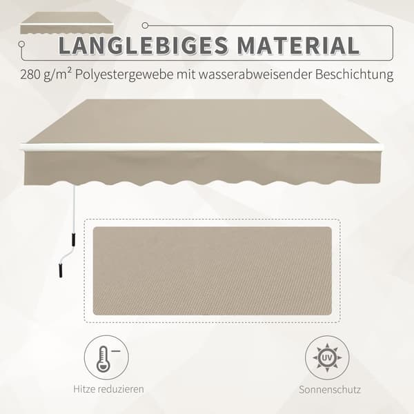 Markise, Alu-Gelenkarmmarkise, 395x300 cm, Beige