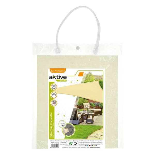 Skugga segel Aktive Triangulär Kräm 360 x 0,5 x 360 cm (4 antal)