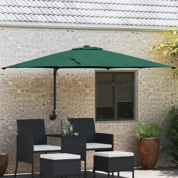 Uteplatsparaply Grön Polyester 300 cm x 300 cm Hopfällbar