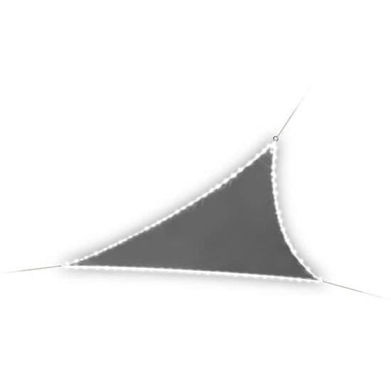 Perel skuggduk solar border LEDs 3,6 meter antracit polyester
