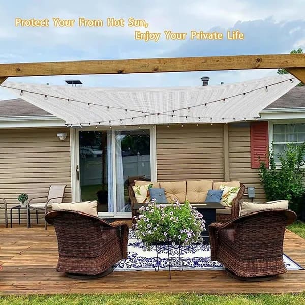 Lollanda Solbeskyttelsesnet 2x2/3/4m - Aluminium, 75% skygge, UV-beskyttelse, til have og terrasse