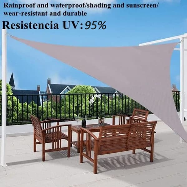 Lollanda vandtæt udendørs trekantet solsejl – UV-beskyttende solnet, velegnet til camping, have, terrasse og pool