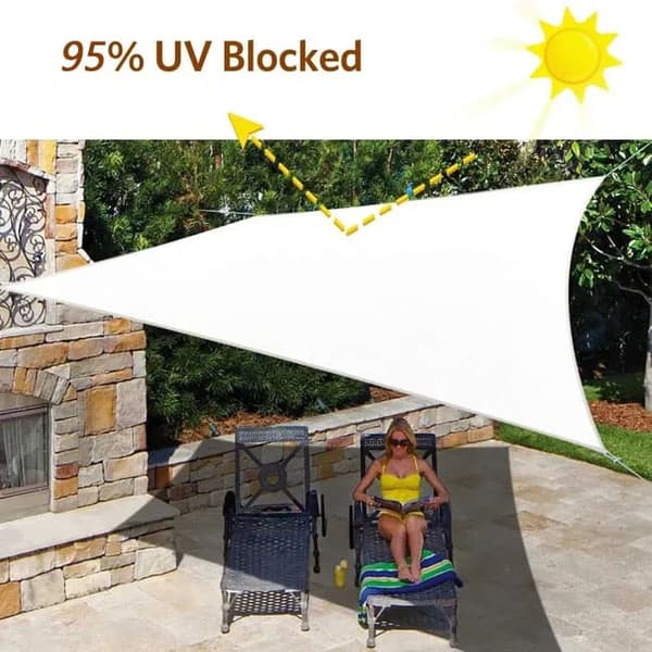 Lollanda vandtæt udendørs trekantet solsejl – UV-beskyttende solnet, velegnet til camping, have, terrasse og pool