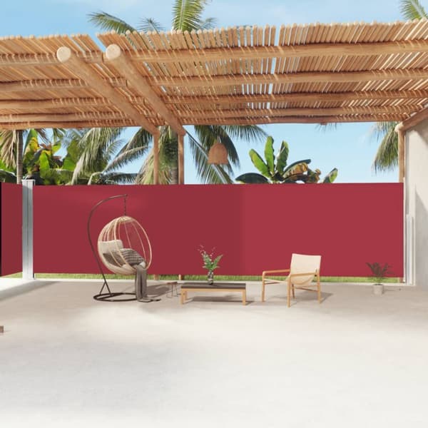 Infällbar sidomarkis röd 200x1200 cm