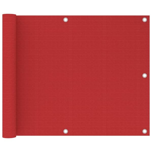 Balkongskärm röd 75x600 cm HDPE
