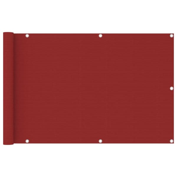 Balkongskärm röd 90x400 cm HDPE