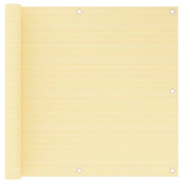 Balkongskärm beige 90x500 cm HDPE