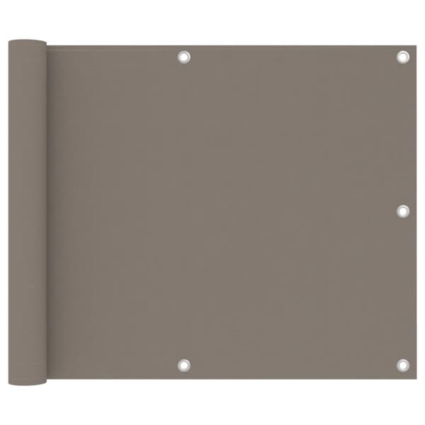 Balkongskärm taupe 75x500 cm oxfordtyg