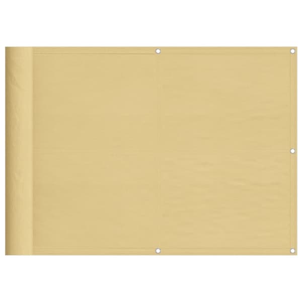 Balkongskärm sand 75x600 cm 100% polyester oxford