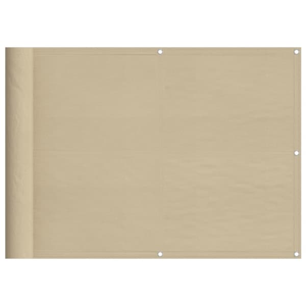 Balkongskärm beige 75x800 cm 100% polyester oxford