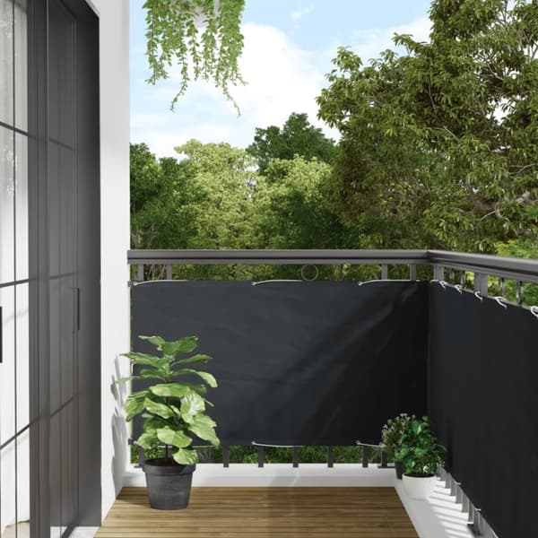 Balkongskärm oxfordtyg 75 x 400 cm antracit