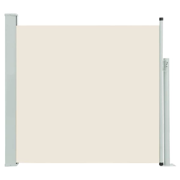 Infällbar sidomarkis 140x500 cm gräddvit