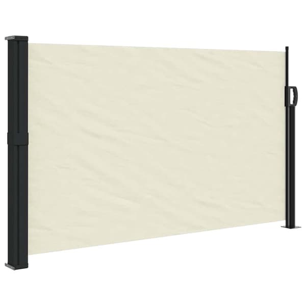 Infällbar sidomarkis gräddvit 120x600 cm