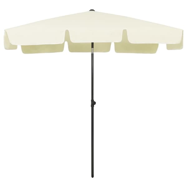 Strandparasoll sandgul 200x125 cm