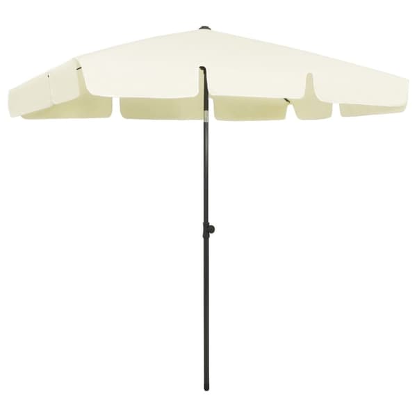 Strandparasoll sandgul 200x125 cm