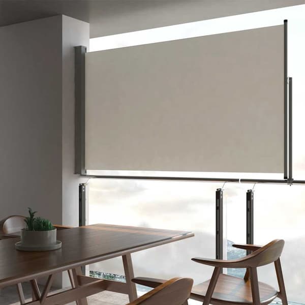 Infällbar sidomarkis 140 x 300 cm gräddvit