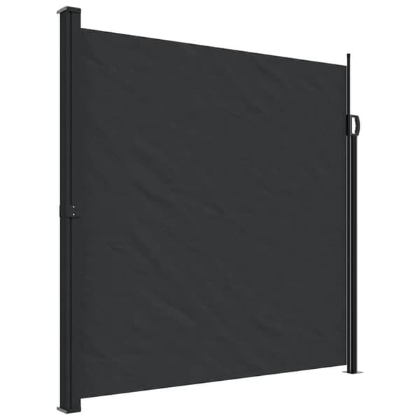 Infällbar sidomarkis 200x600 cm svart