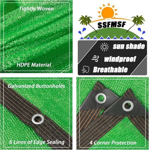 Lollanda Solskyddsnät - HDPE, 85% Skuggning, UV-skydd, Vattengenomsläppligt för Trädgård och Terrass