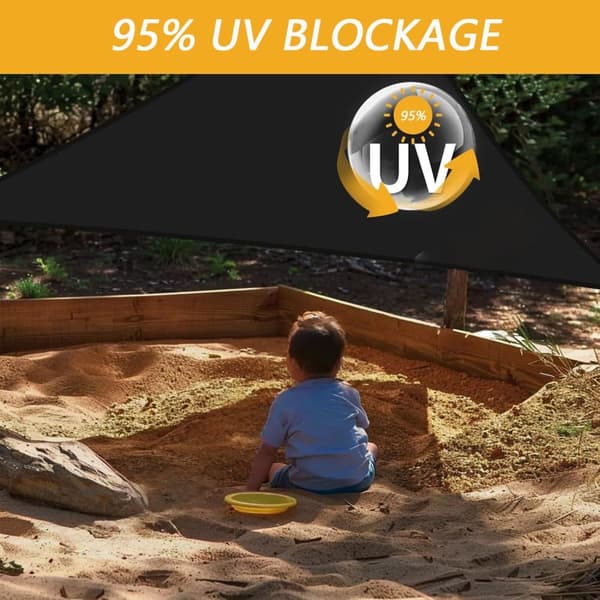 Lollanda Vandtæt trekantet solsejl – UV-beskyttelse, til have, terrasse og pool, inklusive monteringsmaterialer