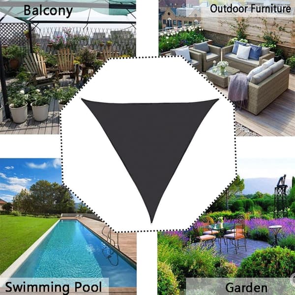Lollanda Vattentät triangulär solsegel – UV-skydd, för trädgård, terrass och pool, inklusive monteringsmaterial