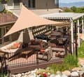 Miniatyrbillede 7 af 11: Lollanda Vandtæt trekantet solsejl – UV-beskyttelse, til have, terrasse og pool, inklusive monteringsmaterialer