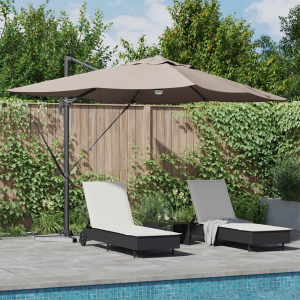 Cantilever Paraply - Taupe Taupe Tyg Stor Höjdjusterbar