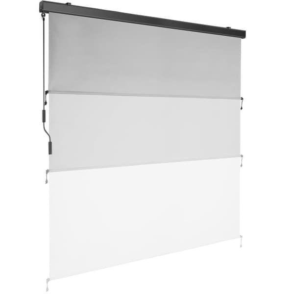 Vertikalmarkis Eloise med 2 väggfästen - 180 x 250 cm, ljusgrå