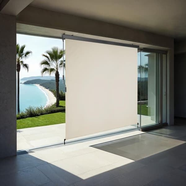Vertikalmarkis Eloise med 2 väggfästen - 180 x 250 cm, beige