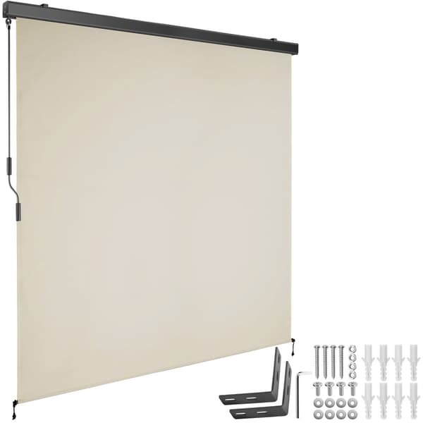 Vertikalmarkis Eloise med 2 väggfästen - 180 x 250 cm, beige