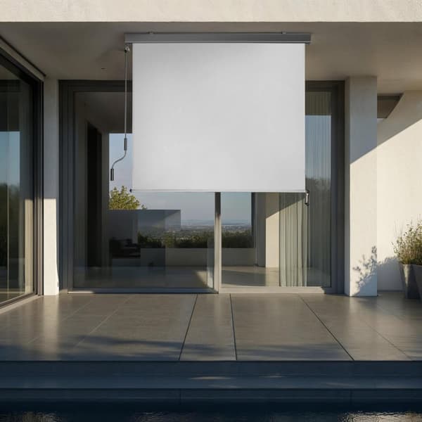 Vertikalmarkis Eloise med 2 väggfästen - 120 x 250 cm, ljusgrå