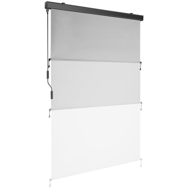 Vertikalmarkis Eloise med 2 väggfästen - 120 x 250 cm, ljusgrå