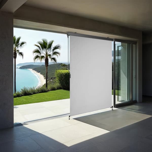 Vertikalmarkis Eloise med 2 väggfästen - 120 x 250 cm, ljusgrå