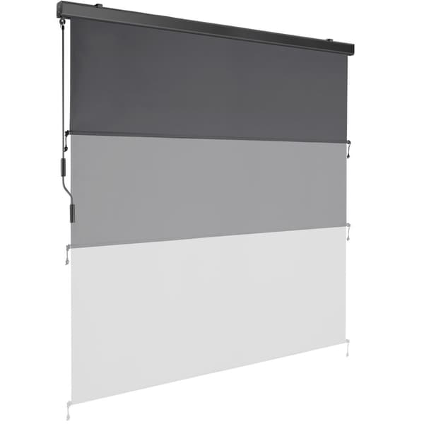 Vertikalmarkis Eloise med 2 väggfästen - 180 x 250 cm, svart