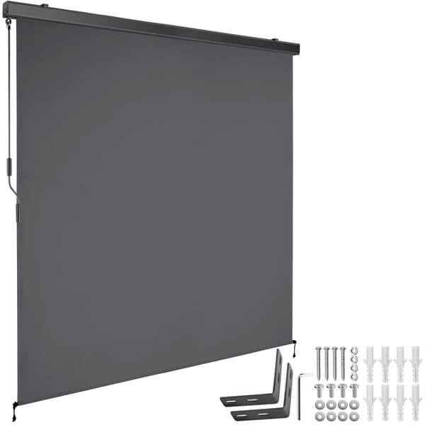Vertikalmarkis Eloise med 2 väggfästen - 180 x 250 cm, svart