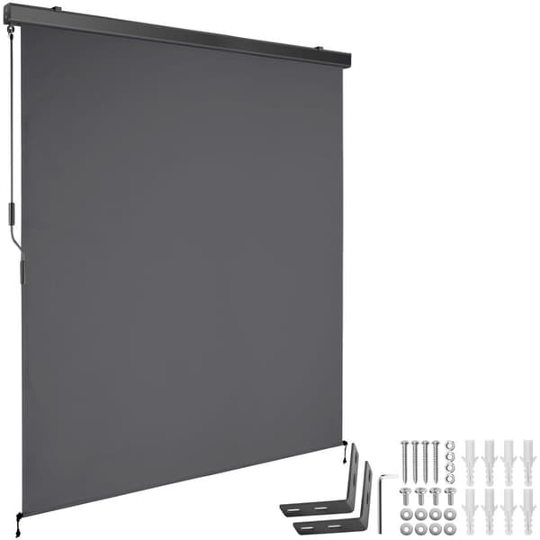 Vertikalmarkis Eloise med 2 väggfästen - 160 x 250 cm, svart