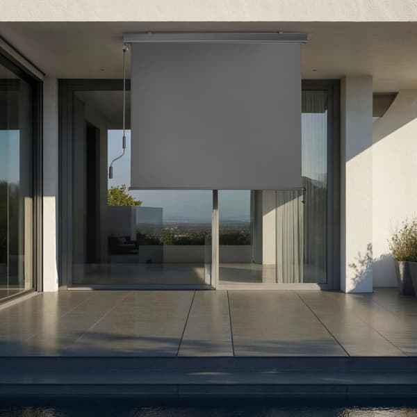 Vertikalmarkis Eloise med 2 väggfästen - 120 x 250 cm, svart